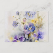 水素朴色パープル&イエロー結婚詳細 エンクロージャーカード (裏面)