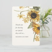 水素朴色ヒマワリ結婚フローラ サンキューカード (スタンド正面)