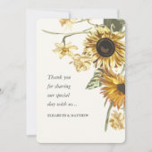 水素朴色ヒマワリ結婚フローラ サンキューカード (正面)