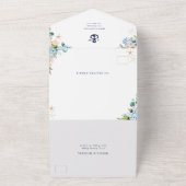 水素朴色ビーチ航海のフローラいかり オールインワン招待状 (外側)