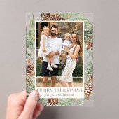 水素朴色ピネコンリースホリデーフォト アクリル招待状 (インサイチュ (ポータブル))
