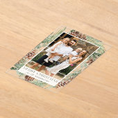 水素朴色ピネコンリースホリデーフォト アクリル招待状 (レイダウン)