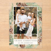 水素朴色ピネコンリースホリデーフォト アクリル招待状 (正面)