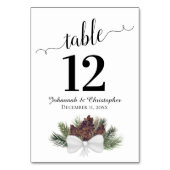 水素朴色ピネコーンエレガントな結婚式 テーブルナンバー (裏面)