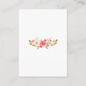 水素朴色ピンクと紫のフローラ結婚 エンクロージャーカード (裏面)