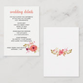 水素朴色ピンクと紫のフローラ結婚 エンクロージャーカード (正面/裏面)