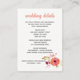 水素朴色ピンクと紫のフローラ結婚 エンクロージャーカード