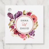 水素朴色ピンクと紫のフローラ結婚 フェイバータグ (正面)