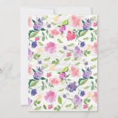 水素朴色ピンクパープルフローラブライダルシャワー 招待状 (裏面)