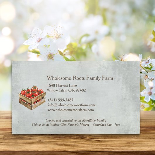 水素朴色ファミリーファーム、地元の農産物 名刺