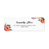 水素朴色フォラル誕生日差出人住所 ラベル (正面)