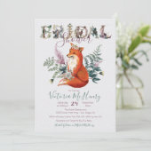 水素朴色フォレストキツネブライダルシャワー 招待状 (スタンド正面)