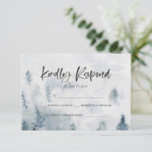 水素朴色フォレストRSVPカード 出欠カード (スタンド正面)