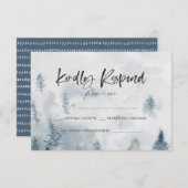 水素朴色フォレストRSVPカード 出欠カード (正面/裏面)
