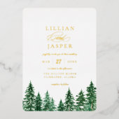 水素朴色フォレ結婚スト 箔招待状 (正面)