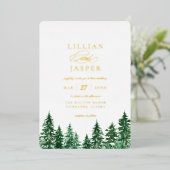 水素朴色フォレ結婚スト 箔招待状 (立ち正面)