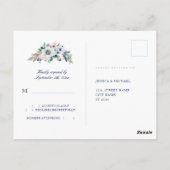 水素朴色フローラあじさい結婚式RSVP ポストカード (裏面)