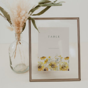 水素朴色フローラの結婚テーブルカード テーブルナンバー