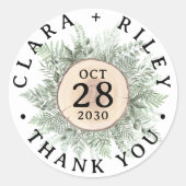 水素朴色フローラウッドズ結婚サンキュー ラウンドシール (正面)