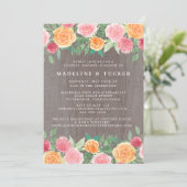 水素朴色フローラウッドフォトブライダルシャワー 招待状 (スタンド正面)