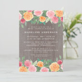 水素朴色フローラウッドフォトブライダルシャワー 招待状 (スタンド正面)