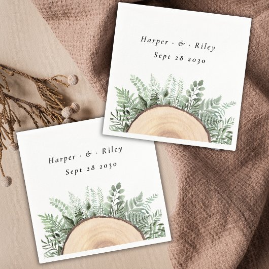 水素朴色フローラウッド結婚ズ スタンダードカクテルナプキン