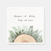 水素朴色フローラウッド結婚ズ スタンダードカクテルナプキン (正面)