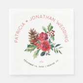 水素朴色フローラクリスマ結婚ス スタンダードランチョンナプキン (正面)
