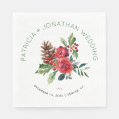 水素朴色フローラクリスマ結婚ス スタンダードランチョンナプキン (正面)