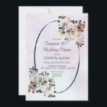 水素朴色フローラサプライズ18誕生日 招待状<br><div class="desc">国素朴フローラ水の色の驚き18th誕生日ディナーパーティの招待状。</div>