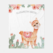 水素朴色フローラサボリュラマ フリースブランケット (正面)