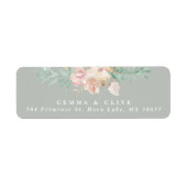 水素朴色フローラセージ緑差出人住所 ラベル (正面)