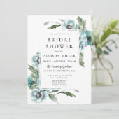 水素朴色フローラダスティブルーブライダルシャワー 招待状 (スタンド正面)