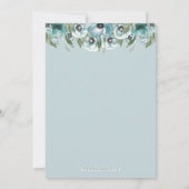 水素朴色フローラダスティブルーブライダルシャワー 招待状 (裏面)