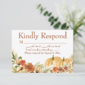 水素朴色フローラパンプキ結婚ンの返信 サンキューカード (スタンド正面)