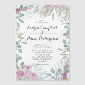 水素朴色フローラピンク結婚式招待状 マグネット招待状 (正面)