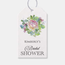 水素朴色フローラブライダルシャワーギフトラベル ギフトタグ
