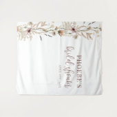 水素朴色フローラブライダルシャワー背景 タペストリー (正面(横))