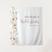 水素朴色フローラブライダルシャワー背景 タペストリー (正面)