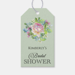 水素朴色フローラブライダルシャワー ギフトタグ