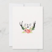 水素朴色フローラボーホ狩りオーバー結婚ズ 招待状 (裏面)