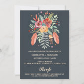 水素朴色フローラボー婚約パーティ 招待状 (正面)