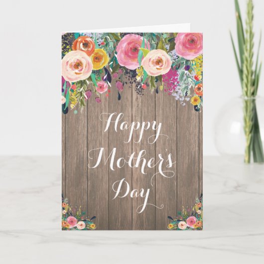 水素朴色フローラマザーズデイカード カード (正面)