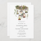 水素朴色フローラメイスンジャイルライツ結婚 招待状 (正面/裏面)