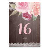 水素朴色フローラレース結婚テーブルカード テーブルナンバー (裏面)