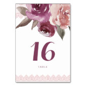 水素朴色フローラレース結婚テーブルカード テーブルナンバー (裏面)