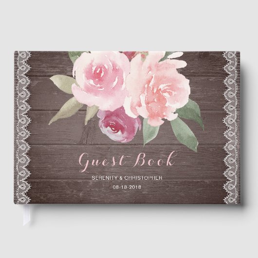 水素朴色フローラレ結婚ースのゲストブック ゲストブック (正面)