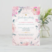 水素朴色フローラ写真卒業パーティー 招待状 (スタンド正面)
