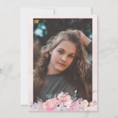 水素朴色フローラ写真卒業パーティー 招待状 (裏面)