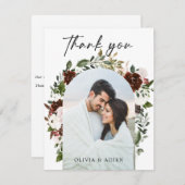 水素朴色フローラ幾何写真 サンキューカード (正面/裏面)